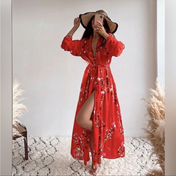 Zara Dresses & Skirts - NWOT zara red kimono